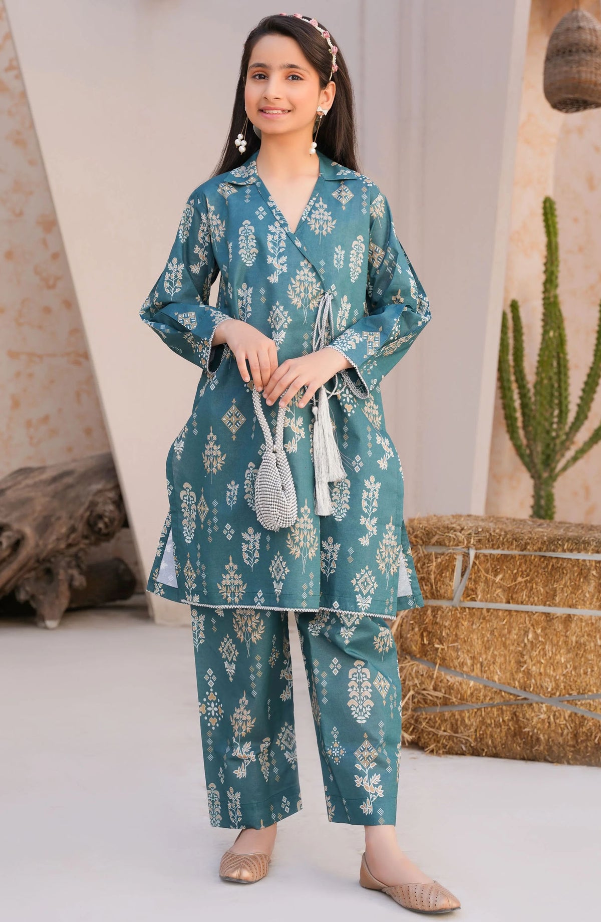 Threads N Weaves Printed Lawn Stitched 2 Piece Suit - RTWL25103 Teal Elegance - TNW25SPL - Blue - Summer Collection