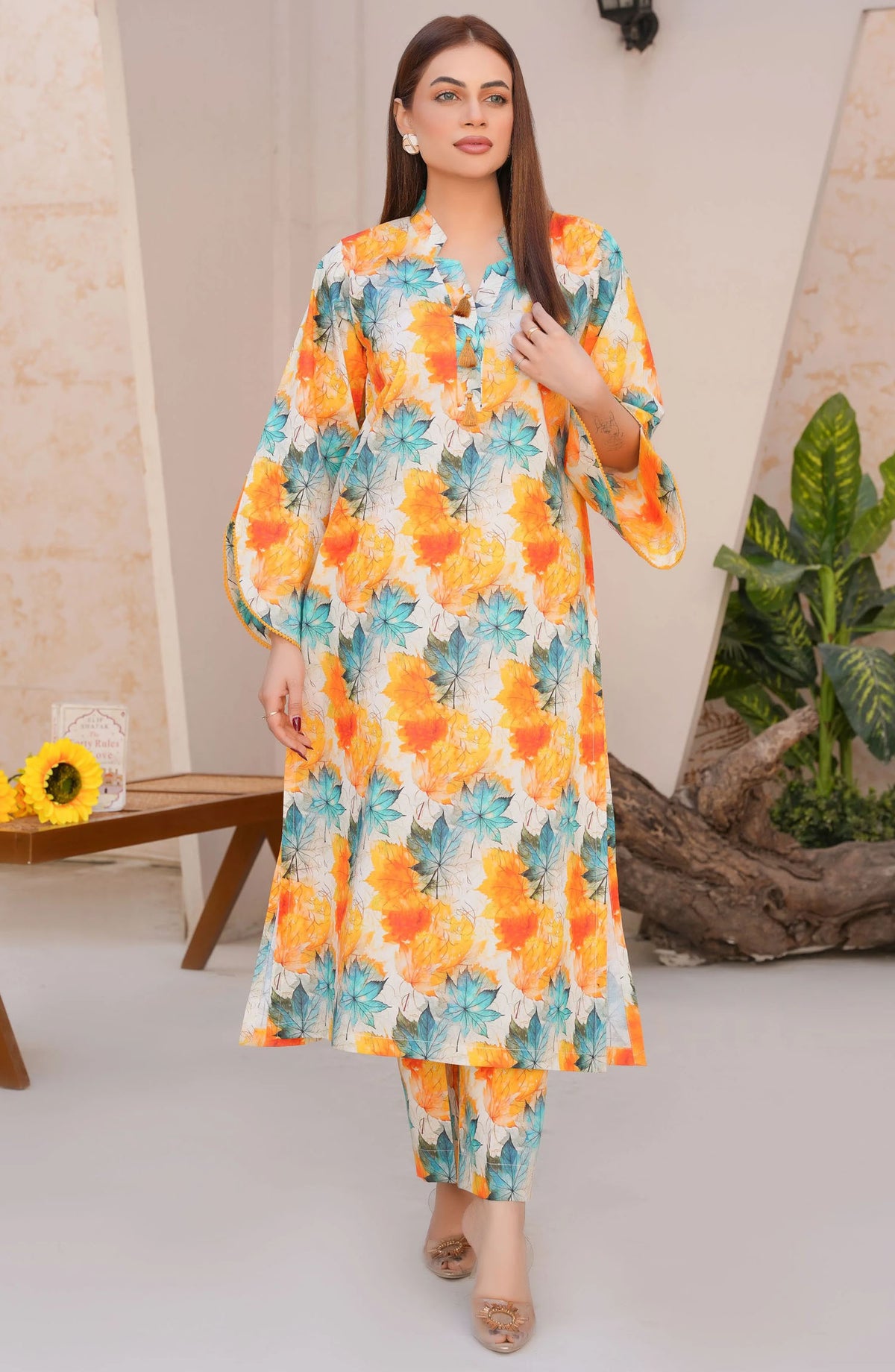 Threads N Weaves Printed Lawn Stitched 2 Piece Suit - RTWL25105 Vibrant Floral - TNW25SPL - Multi - Summer Collection