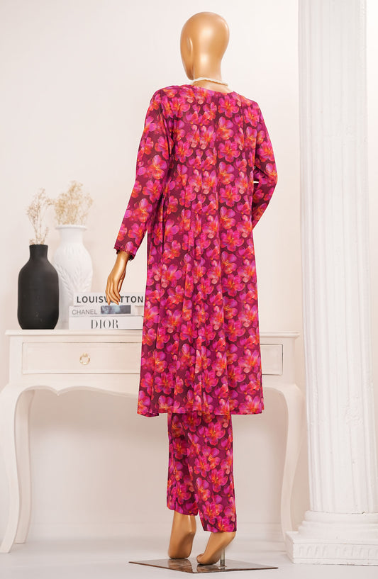 Amna Khadija Printed Lawn Stitched 2 Piece Suit - TPC-09 - AM25TPC - Pink - Summer Collection