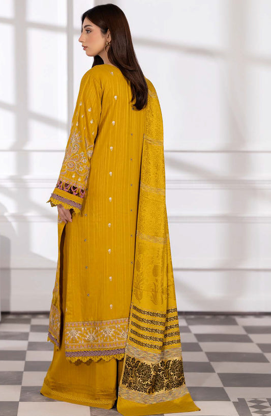 Tanim by Johra Embroidered Winter Fabric Unstitched 3 Piece Suit - JW-754 - JH25TANIM - Mustard - Winter Collection