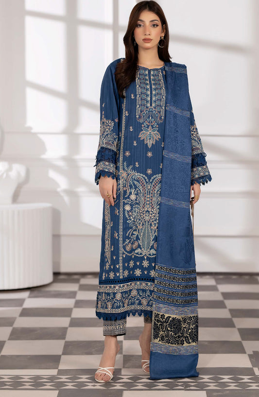 Tanim by Johra Embroidered Winter Fabric Unstitched 3 Piece Suit - JW-753 - JH25TANIM - Blue - Winter Collection