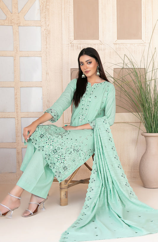 Tareef by Tawakkal Fabrics Embroidered Karandi Unstitched 3 Piece Suit - D-4471 - TF25TRF - Blue - Winter Collection