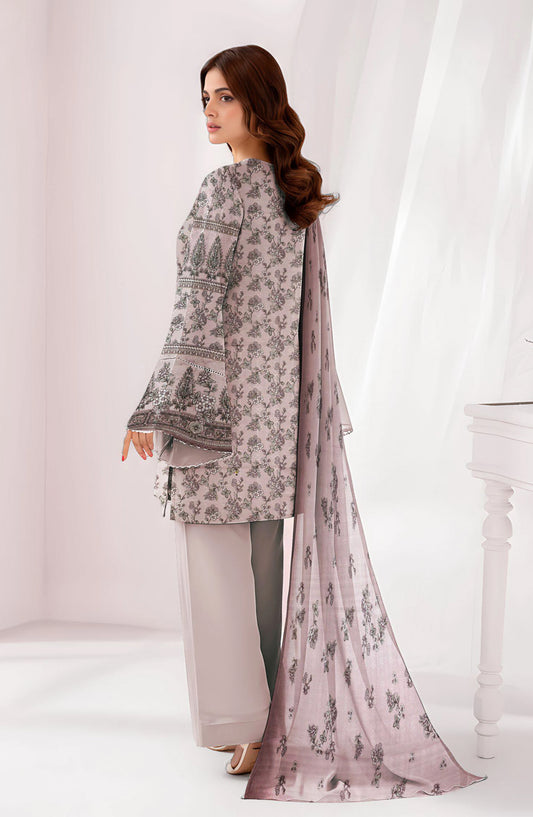 Tasneem Digital Printed Slub Dhanak Unstitched 3 Piece Suit - Design-02 - TSN25SD - Pink - Winter Collection
