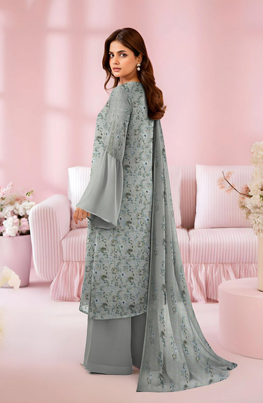 Tasneem Digital Printed Slub Dhanak Unstitched 3 Piece Suit - Design-04 - TSN25SD - Green - Winter Collection