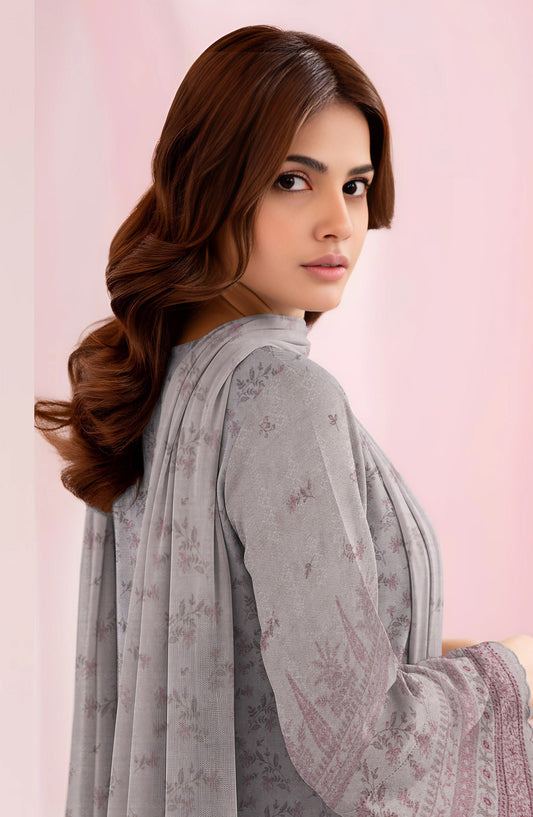 Tasneem Digital Printed Slub Dhanak Unstitched 3 Piece Suit - Design-07 - TSN25SD - Light Pink - Winter Collection