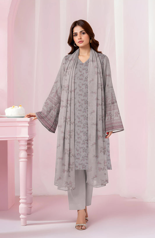 Tasneem Digital Printed Slub Dhanak Unstitched 3 Piece Suit - Design-07 - TSN25SD - Light Pink - Winter Collection