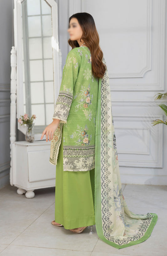Tassawar Embroidered Lawn Unstitched 3 Piece Suit - Design-05 - AK25TSW2 - Green - Summer Collection