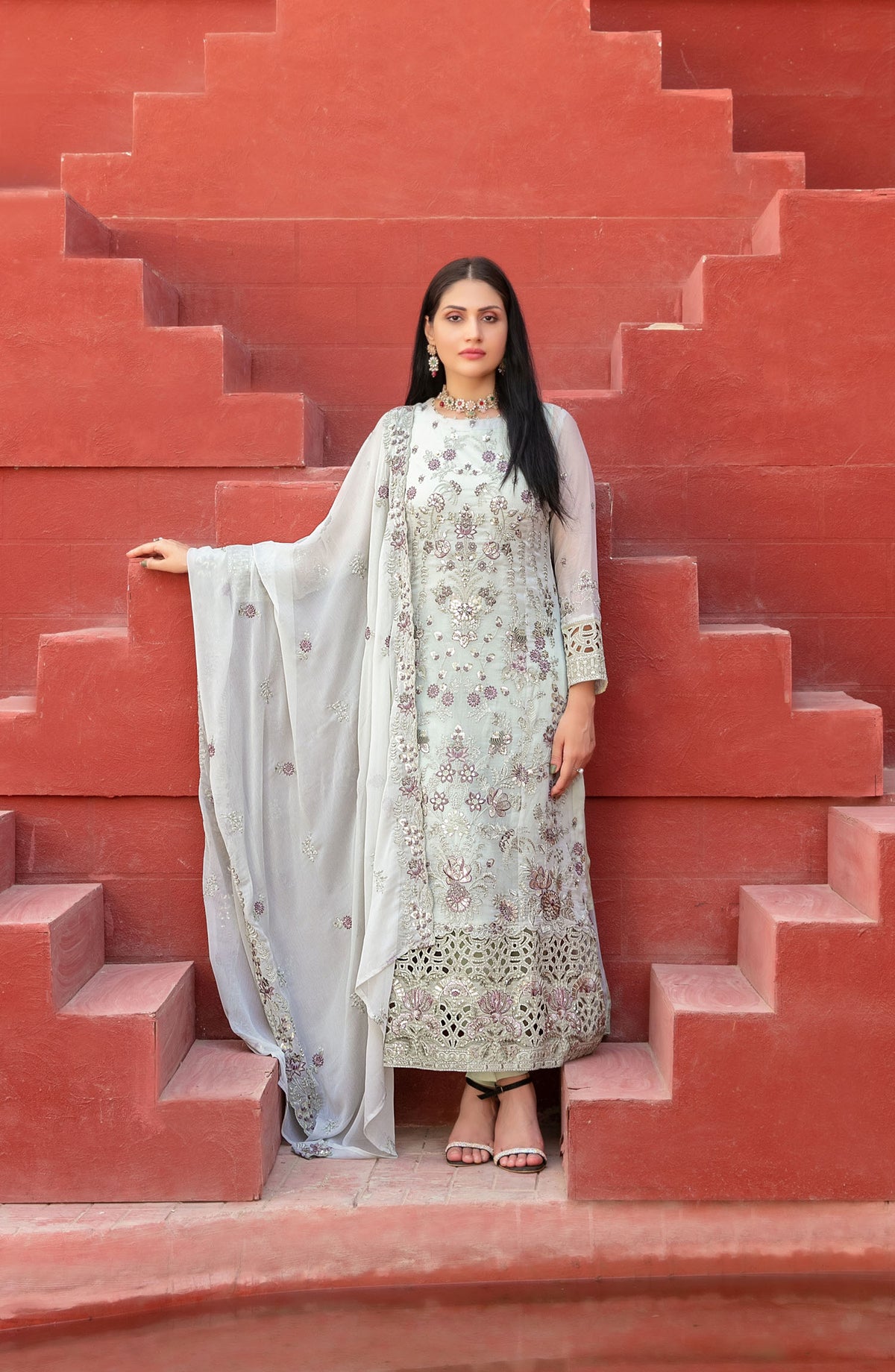 Eunoia by Tawakkal Fabric Embroidered Chiffon Unstitched 3 Piece Suit - 1913 - TF25EUN - Pista Green - Festive Collection