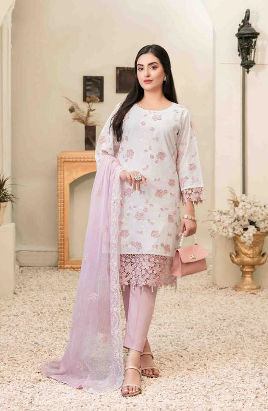 Tawakkal Fabric Parian Dream Embroidered Cotton Unstitched 3 Piece Suit - D-6828 - TF25PRD - Pink - Festive Collection