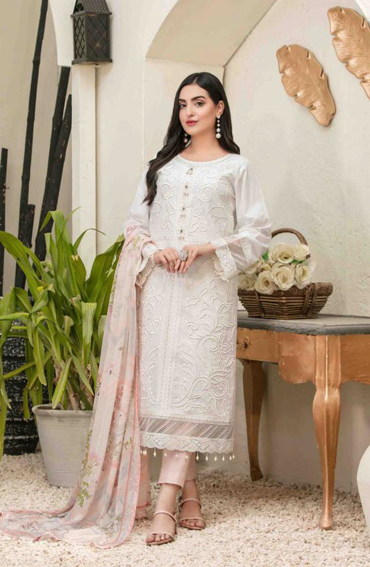 Tawakkal Fabric Parian Dream Embroidered Cotton Unstitched 3 Piece Suit - D-6823 - TF25PRD - Light Pink - Festive Collection
