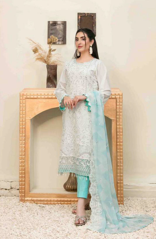 Tawakkal Fabric Parian Dream Embroidered Cotton Unstitched 3 Piece Suit - D-6820 - TF25PRD - Light Green - Festive Collection