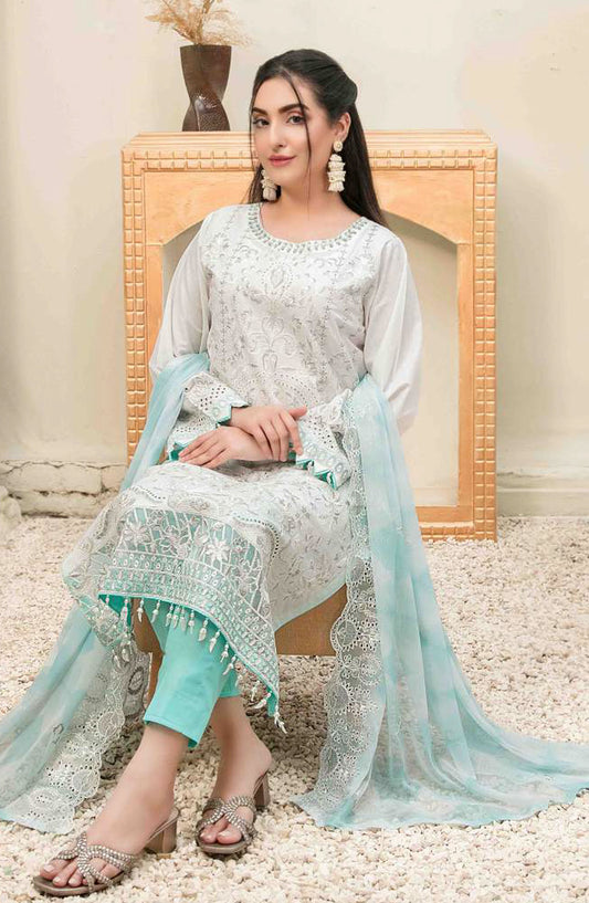 Tawakkal Fabric Parian Dream Embroidered Cotton Unstitched 3 Piece Suit - D-6820 - TF25PRD - Light Green - Festive Collection