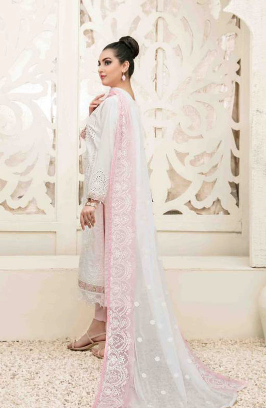 Tawakkal Fabric Parian Dream Embroidered Cotton Unstitched 3 Piece Suit - D-6819 - TF25PRD - White - Festive Collection