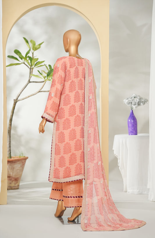 Tehzeeb by Maria Fabrics Embroidered Chiffon Stitched 3 Piece Suit - 04 Zeba - MRF26THZ - Rust - Festive Collection