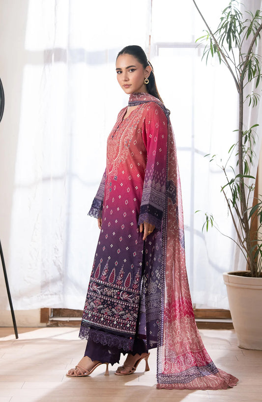 The Chunri by Daria Embroidered Lawn Unstitched 3 Piece Suit - DA-110 - DR26CHN - Purple - Summer Collection