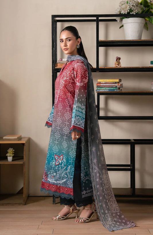 The Chunri by Daria Embroidered Lawn Unstitched 3 Piece Suit - DA-108 - DR26CHN - Green - Summer Collection