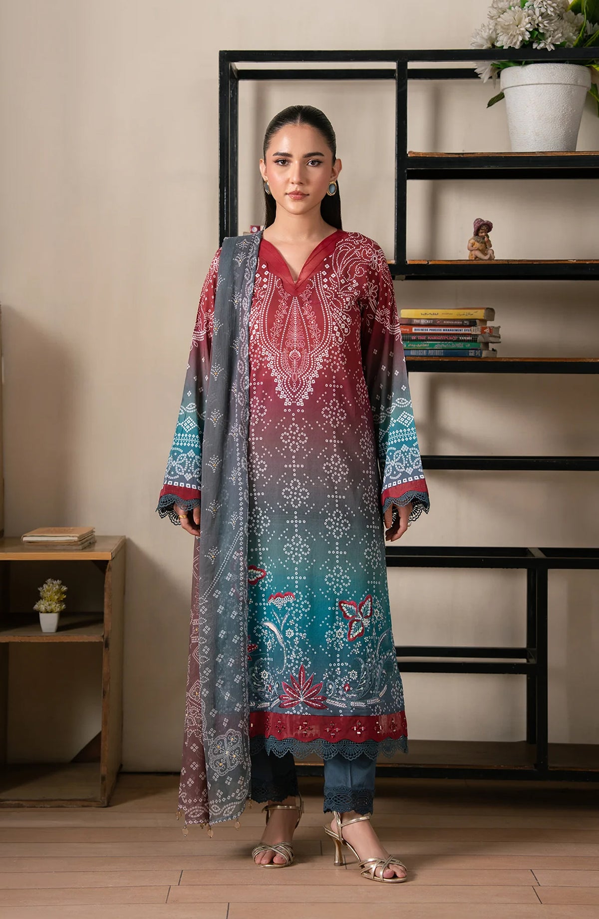 The Chunri by Daria Embroidered Lawn Unstitched 3 Piece Suit - DA-108 - DR26CHN - Green - Summer Collection