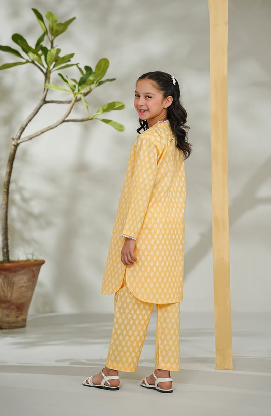 The Masakali Story by Amna Khadija Printed Cotton Stitched 2 Piece Suit - TMS-01 - AM26TMS - Yellow - Summer Collection