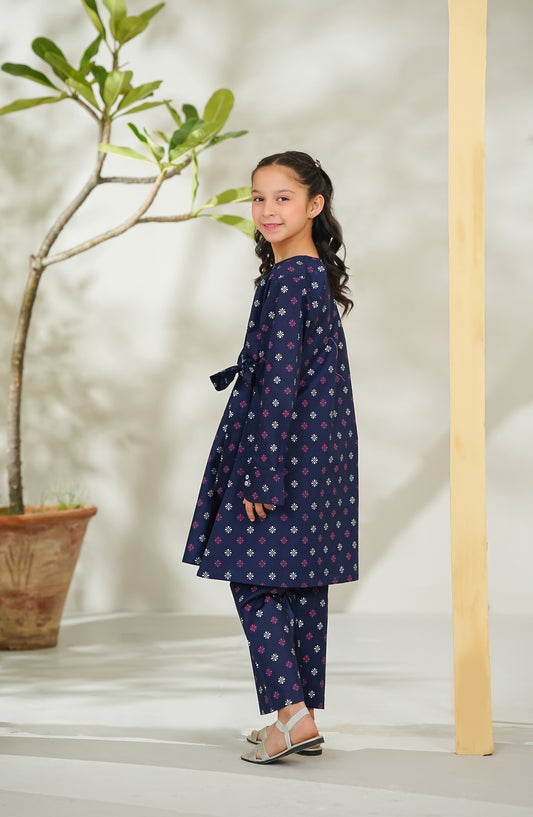 The Masakali Story by Amna Khadija Printed Cotton Stitched 2 Piece Suit - TMS-04 - AM26TMS - Blue - Summer Collection