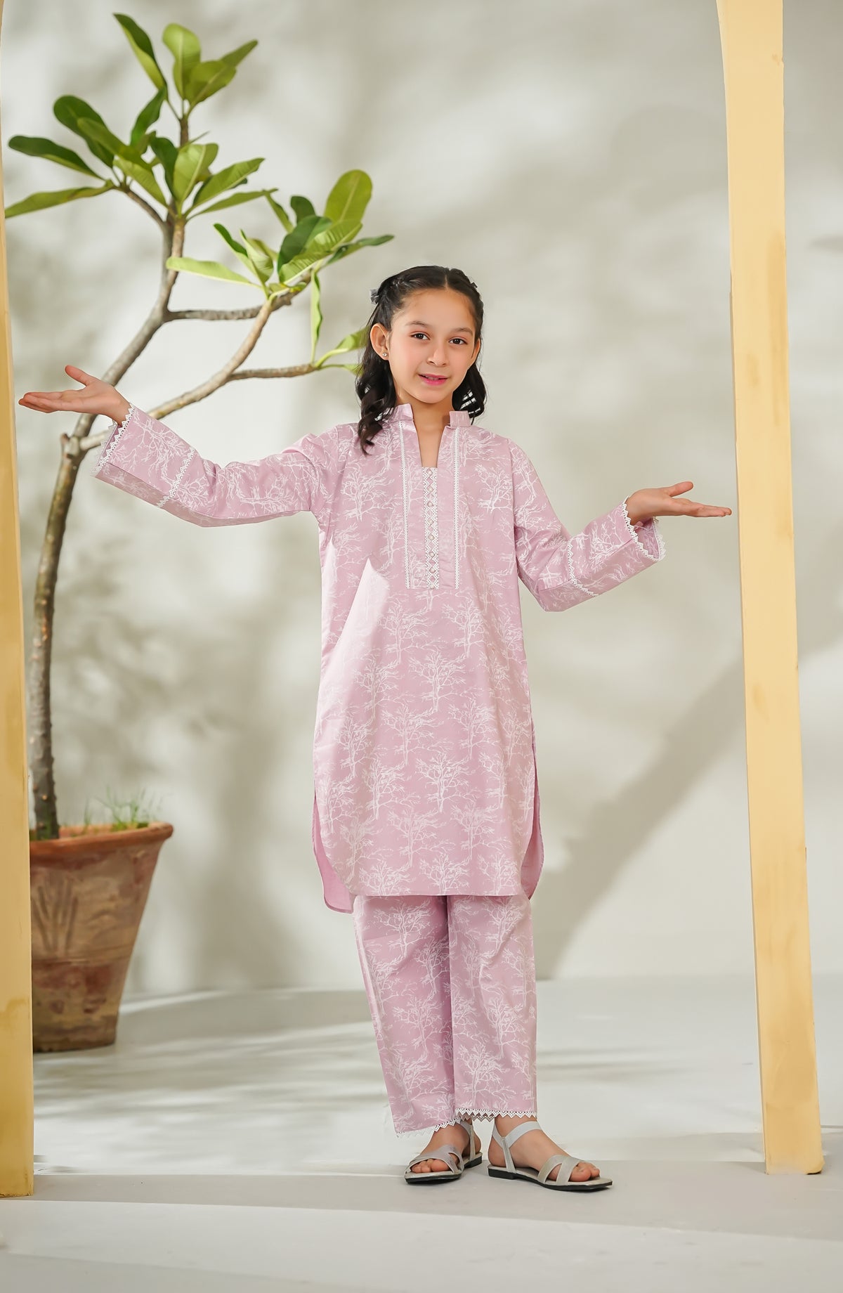 The Masakali Story by Amna Khadija Printed Cotton Stitched 2 Piece Suit - TMS-05 - AM26TMS - Pink - Summer Collection