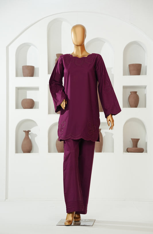 The Shades by Amna Khadija Embroidered Cotton Stitched 2 Piece Suit - AKTS-01 - AM26AJTS - Purple - Summer Collection