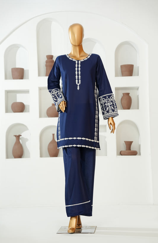 The Shades by Amna Khadija Embroidered Cotton Stitched 2 Piece Suit - AKTS-02 - AM26AJTS - Blue - Summer Collection