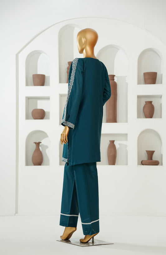 The Shades by Amna Khadija Embroidered Cotton Stitched 2 Piece Suit - AKTS-03 - AM26AJTS - Teal - Summer Collection
