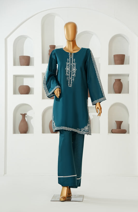 The Shades by Amna Khadija Embroidered Cotton Stitched 2 Piece Suit - AKTS-03 - AM26AJTS - Teal - Summer Collection