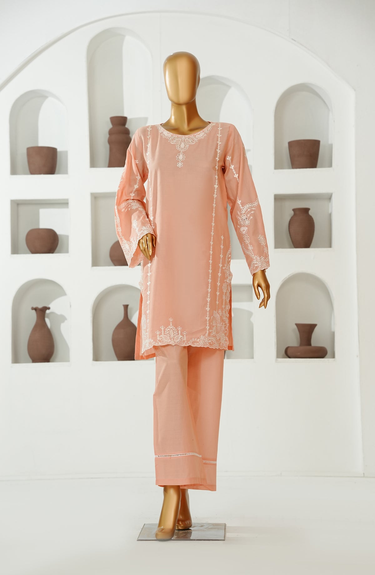 The Shades by Amna Khadija Embroidered Cotton Stitched 2 Piece Suit - AKTS-04 - AM26AJTS - Pink - Summer Collection