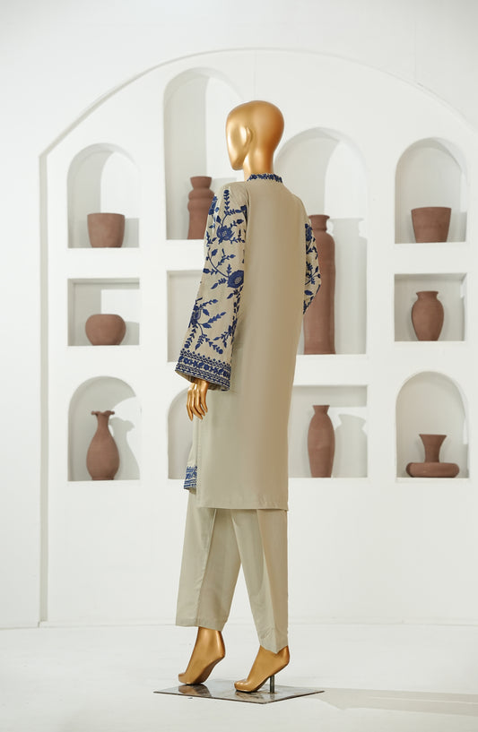 The Shades by Amna Khadija Embroidered Cotton Stitched 2 Piece Suit - AKTS-05 - AM26AJTS - Beige - Summer Collection