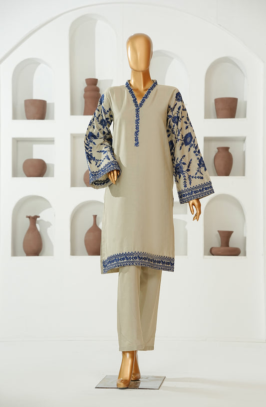 The Shades by Amna Khadija Embroidered Cotton Stitched 2 Piece Suit - AKTS-05 - AM26AJTS - Beige - Summer Collection