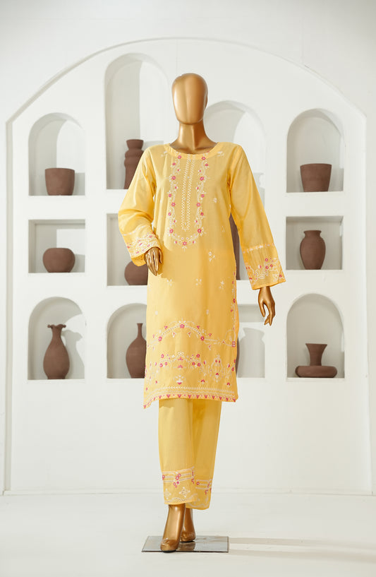 The Shades by Amna Khadija Embroidered Cotton Stitched 2 Piece Suit - AKTS-07 - AM26AJTS - Yellow - Summer Collection