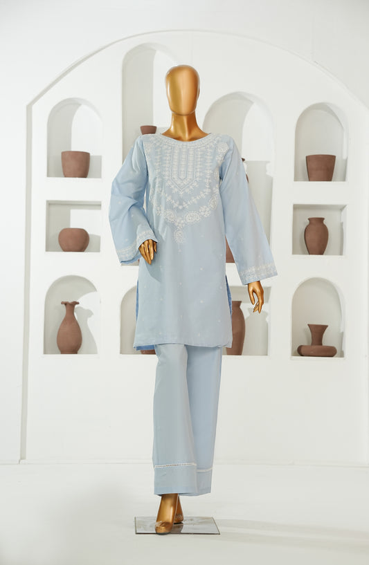 The Shades by Amna Khadija Embroidered Cotton Stitched 2 Piece Suit - AKTS-08 - AM26AJTS - Sky Blue - Summer Collection