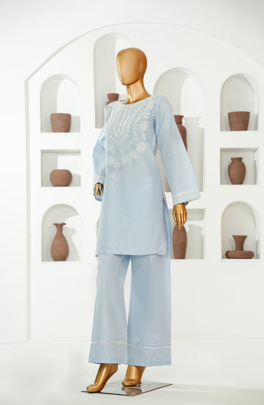 The Shades by Amna Khadija Embroidered Cotton Stitched 2 Piece Suit - AKTS-08 - AM26AJTS - Sky Blue - Summer Collection