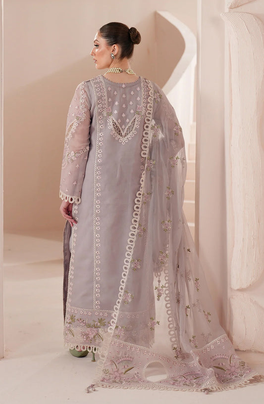 Threads by Alizeh Embroidered Chiffon Unstitched 3 Piece Suit - Annie - ALZ26TR - Purple - Eid Festive Collection