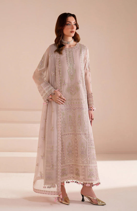 Threads by Alizeh Embroidered Chiffon Unstitched 3 Piece Suit - Elva - ALZ26TR - Pink - Eid Festive Collection