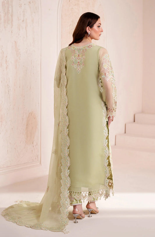 Threads by Alizeh Embroidered Chiffon Unstitched 3 Piece Suit - Anya - ALZ26TR - Green - Eid Festive Collection