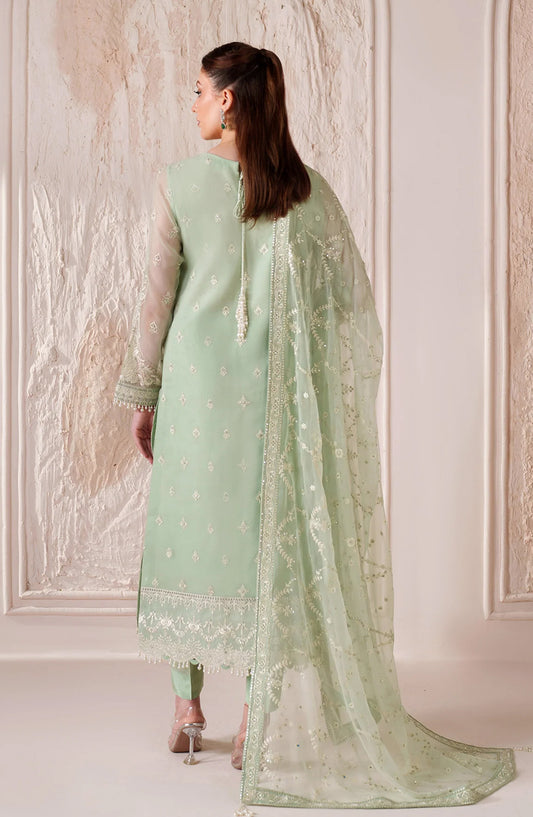Threads by Alizeh Embroidered Chiffon Unstitched 3 Piece Suit - Arden - ALZ26TR - Green - Eid Festive Collection
