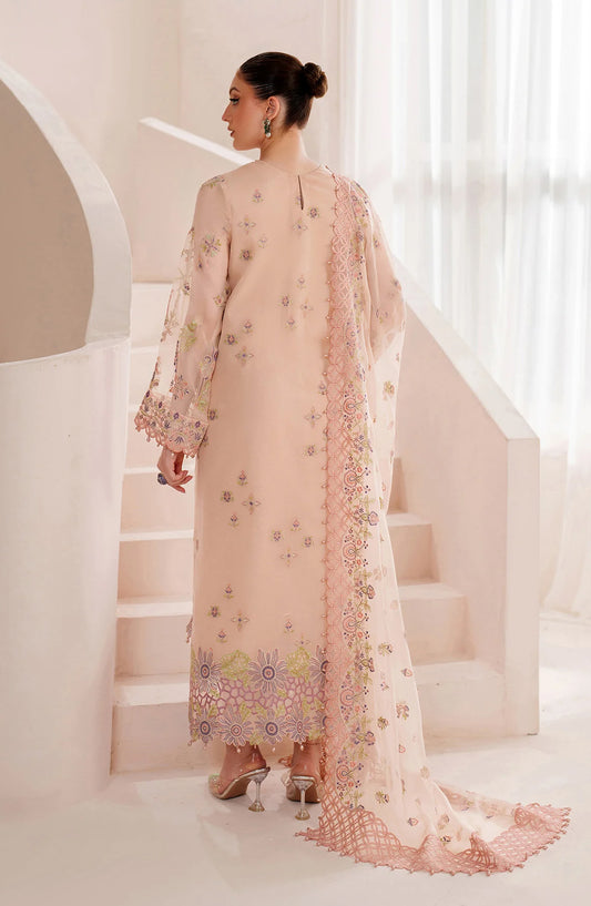 Threads by Alizeh Embroidered Chiffon Unstitched 3 Piece Suit - Diana - ALZ26TR - Peach - Eid Festive Collection