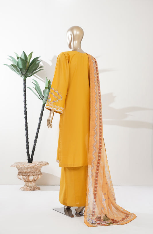 Timeless Summer by Amna Khadija Embroidered Cotton Lawn Stitched 3 Piece Suit - AKTS-01 - AM26MLSS - Orange - Summer Collection
