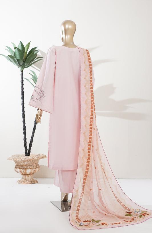 Timeless Summer by Amna Khadija Embroidered Cotton Lawn Stitched 3 Piece Suit - AKTS-02 - AM26MLSS - Pink - Summer Collection