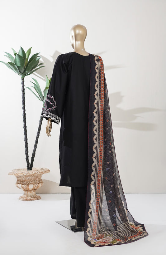 Timeless Summer by Amna Khadija Embroidered Cotton Lawn Stitched 3 Piece Suit - AKTS-03 - AM26MLSS - Black - Summer Collection