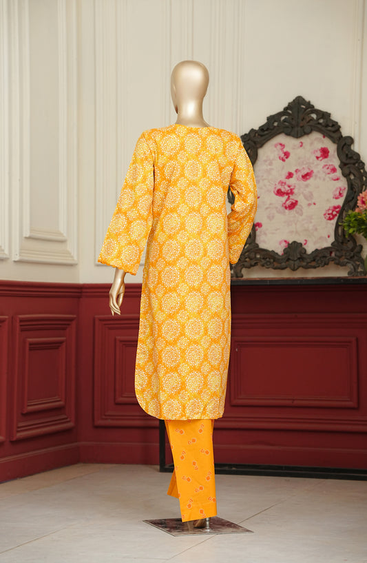 Travel Time Amna Khadija Printed Cambric Stitched 2 Piece Co-ord Set - AKTT-01 - AM26KTT - Yellow - Summer Collection