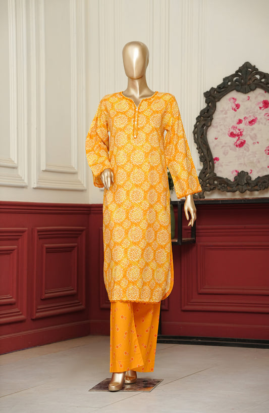 Travel Time Amna Khadija Printed Cambric Stitched 2 Piece Co-ord Set - AKTT-01 - AM26KTT - Yellow - Summer Collection