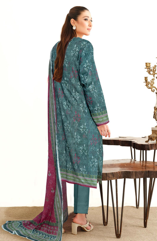 Tulip by Johra Printed Lawn Unstitched 3 Piece Suit - JH-1258 - JH25TULIP - Teal - Casual Collection