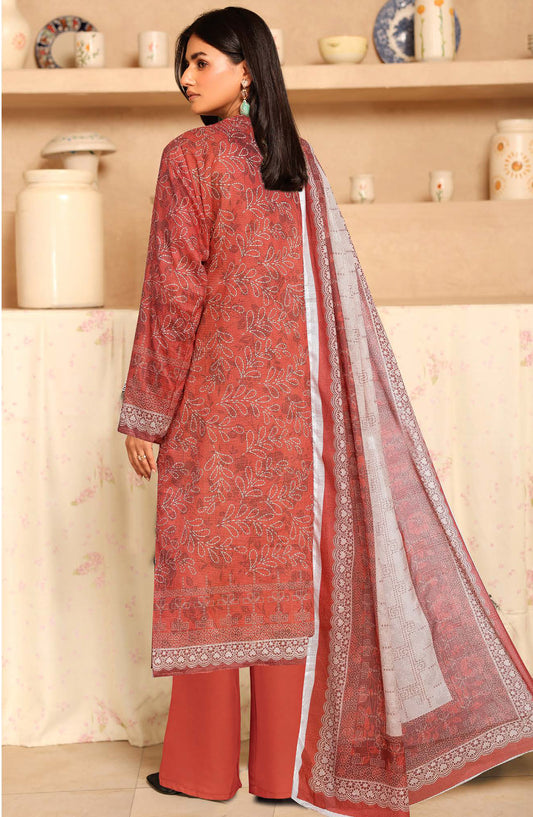 Tulip by Johra Printed Lawn Unstitched 3 Piece Suit - JH-1256 - JH25TULIP - Maroon - Casual Collection