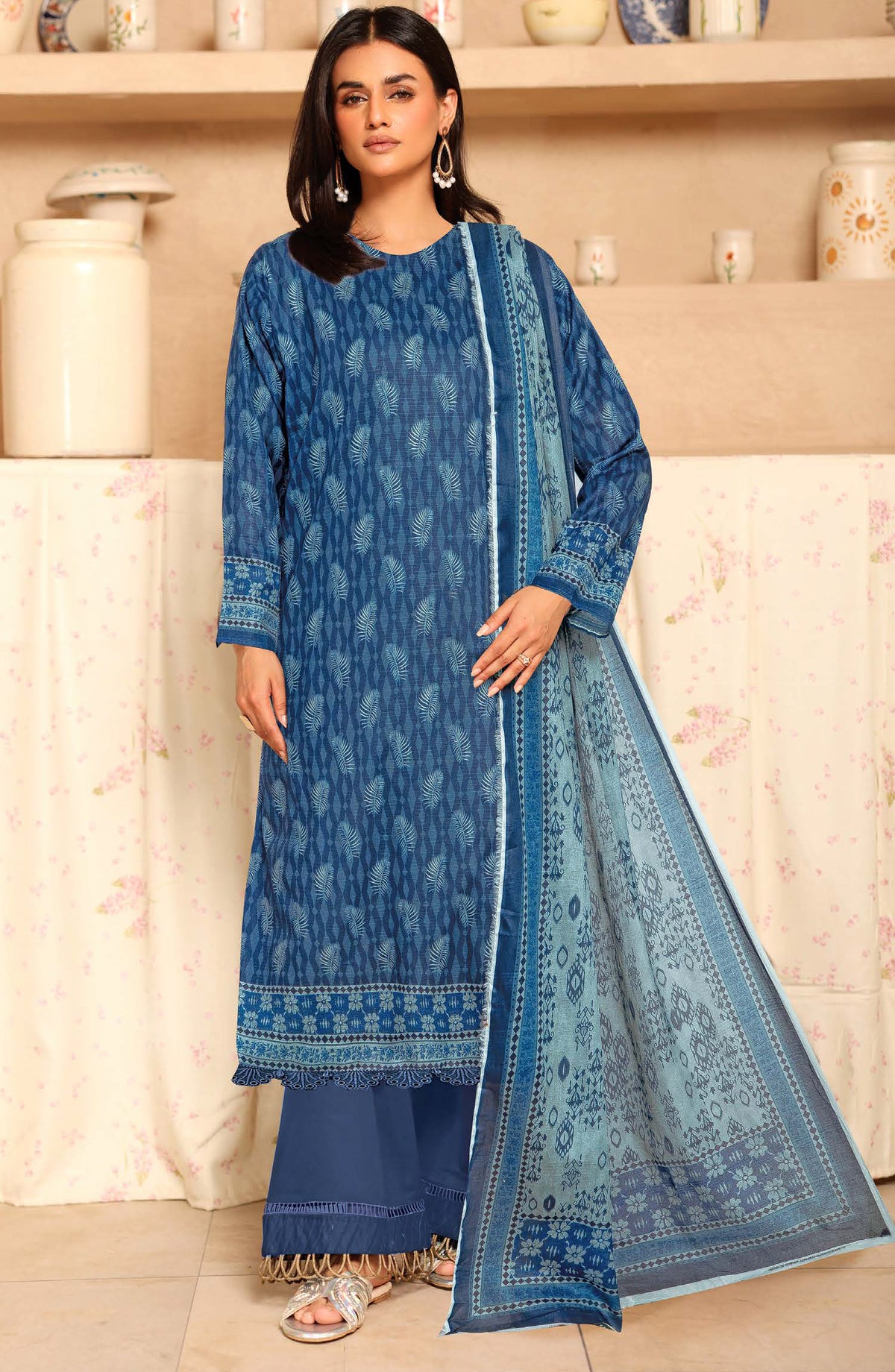 Tulip by Johra Printed Lawn Unstitched 3 Piece Suit - JH-1254 - JH25TULIP - Blue - Casual Collection