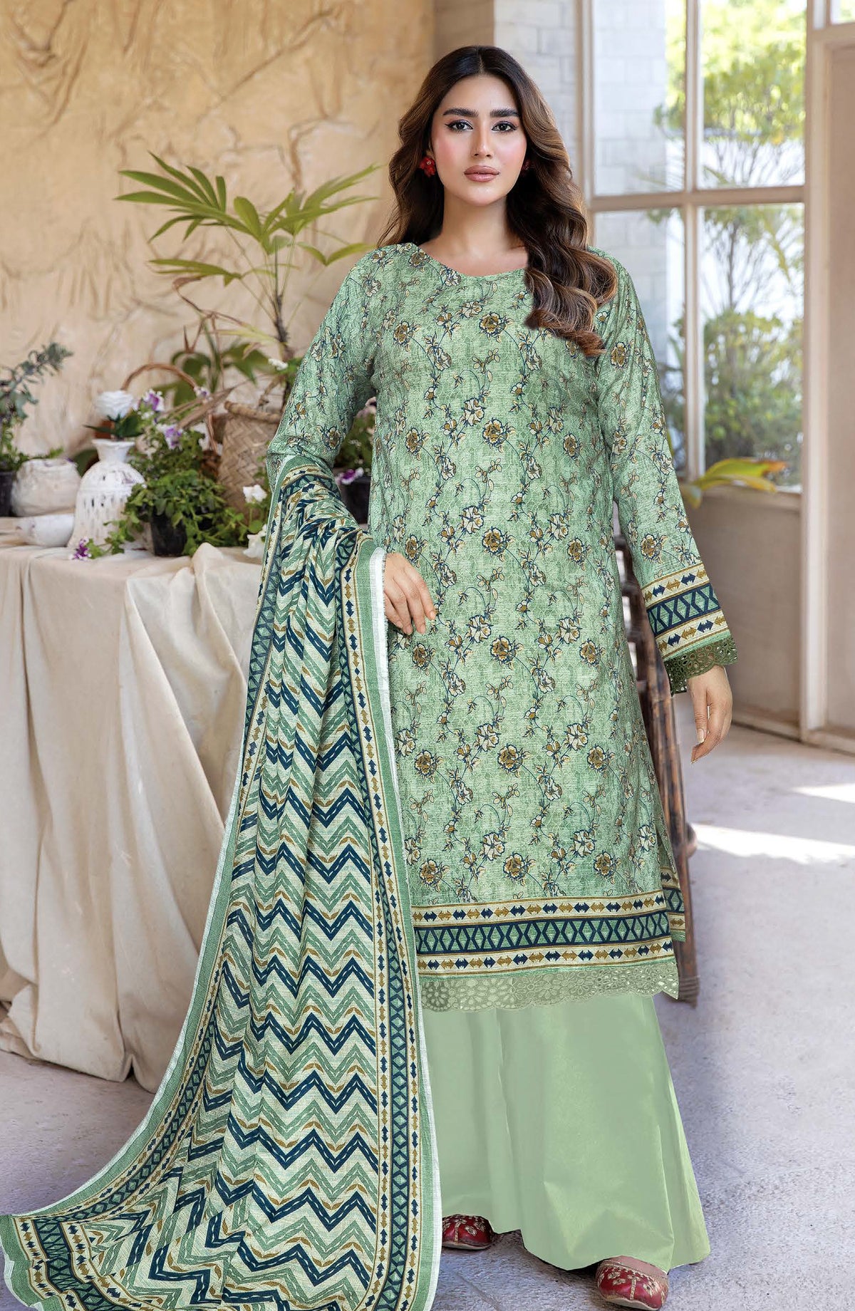 Tulip by Johra Printed Lawn Unstitched 3 Piece Suit - JH-1253 - JH25TULIP - Green - Casual Collection