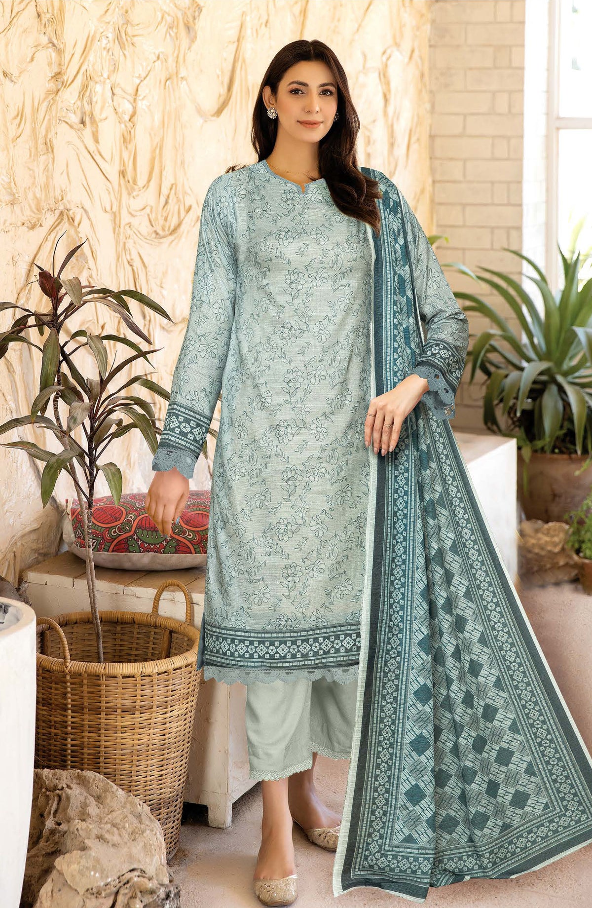 Tulip by Johra Printed Lawn Unstitched 3 Piece Suit - JH-1251 - JH25TULIP - Blue - Casual Collection
