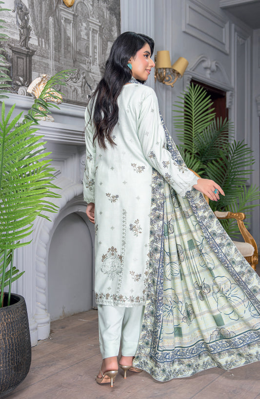 Umang by Riaz Arts Embroidered Peach Unstitched 3 Piece Suit - D-07 - RA26UMG - Blue - Winter Collection